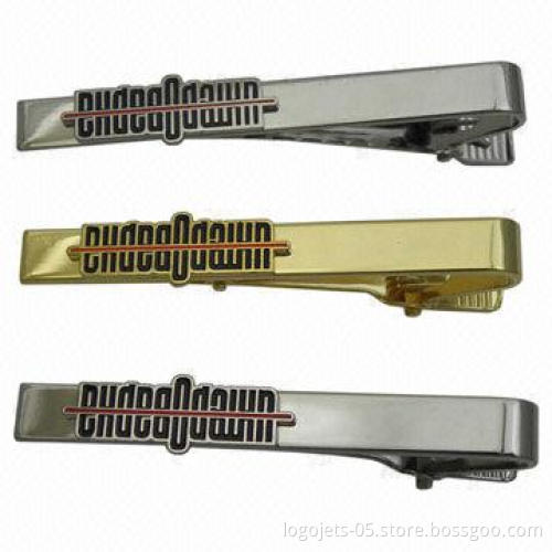 Tie Bars/Clips, Made of Brass, with Soft Enamel, Customized Logos are Welcome